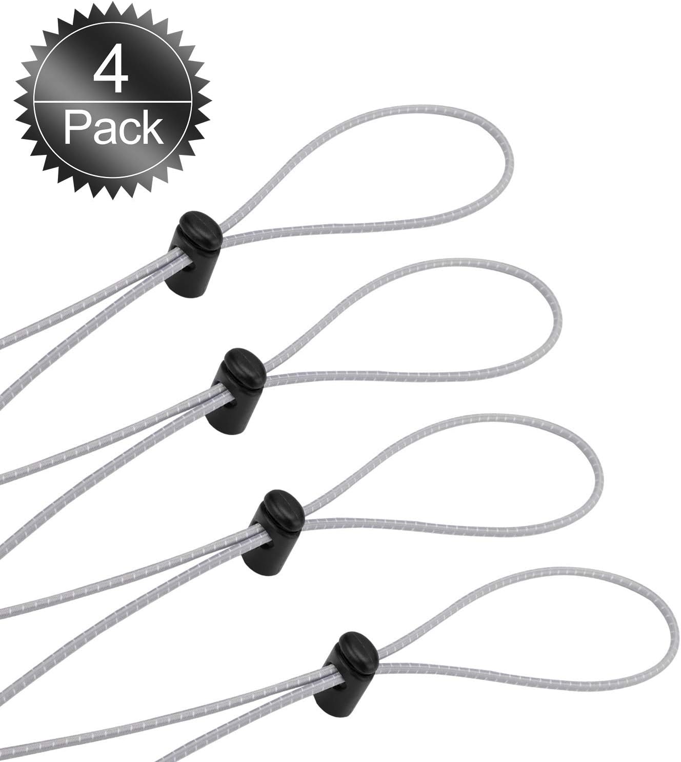 Oumers Pack of 4 Bungee Goggle Strap Kit, Adjustable Replacement Swimming Goggle