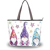Watercolor Magic Gnomes Stars Handbags and Purse for Women Tote Bag Large Capacity Top Handle Shopper Shoulder Bag