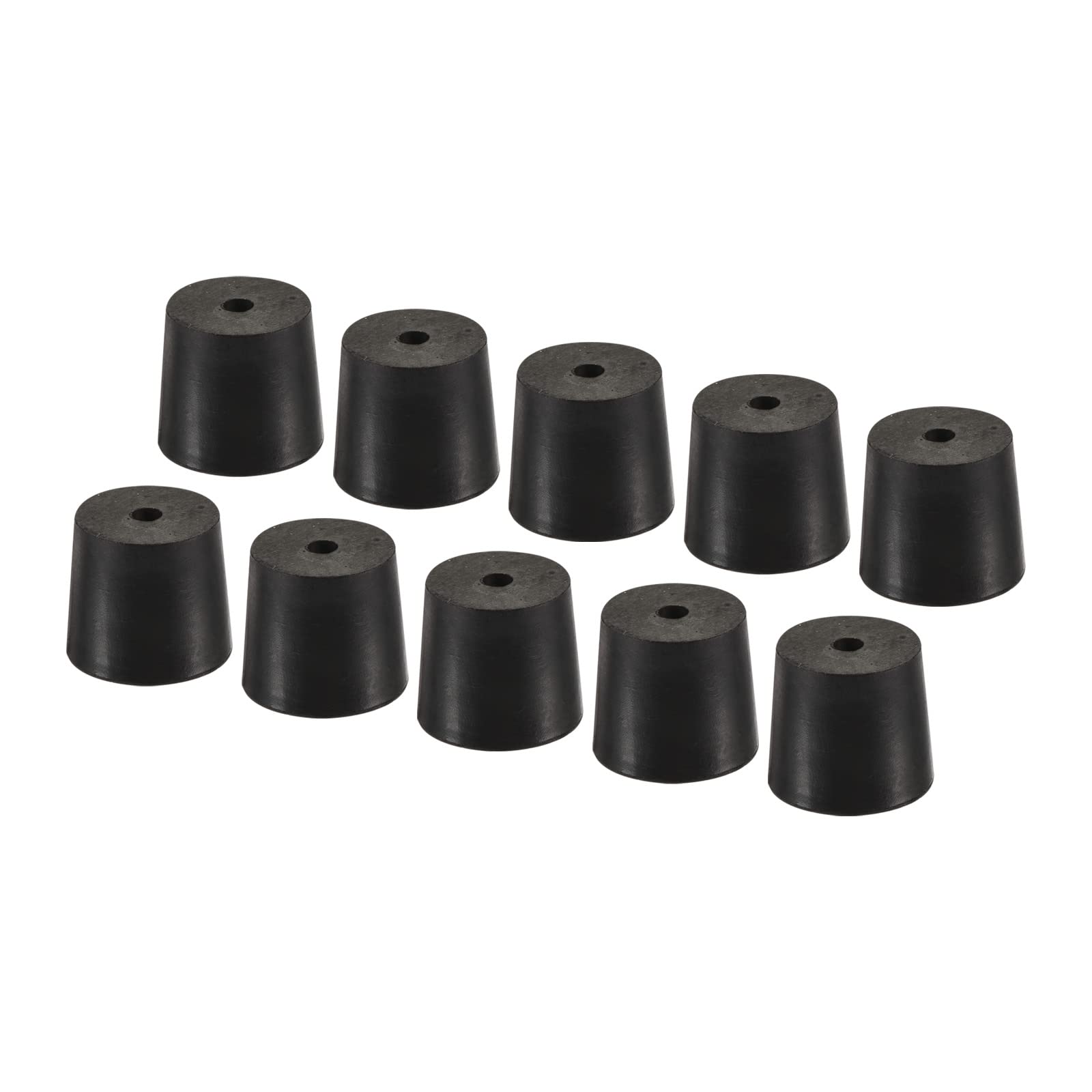 YOKIVE 10Pcs Rubber Stoppers with Hole, Tapered Plugs with High-temperature Resistance | Protect Hole, Great for Lab Industry (Black, 24mm to 28mm)