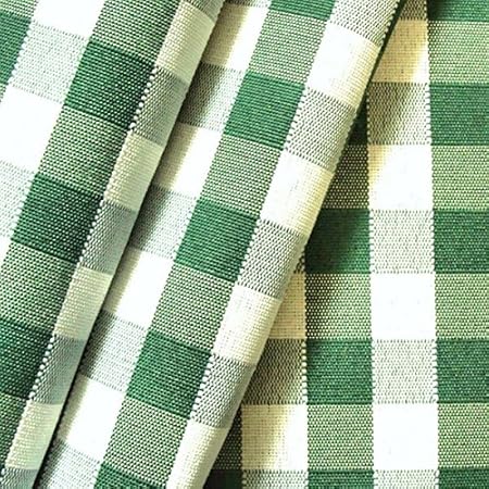 STOFFKONTOR Dekostoff Outdoorstoff Kariert Stoff Meterware Grün-Weiss