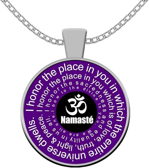 Amazon Namasteシンボルネックレスヨガinspiredインスピレーション引用符ジュエリー ネックレス 通販