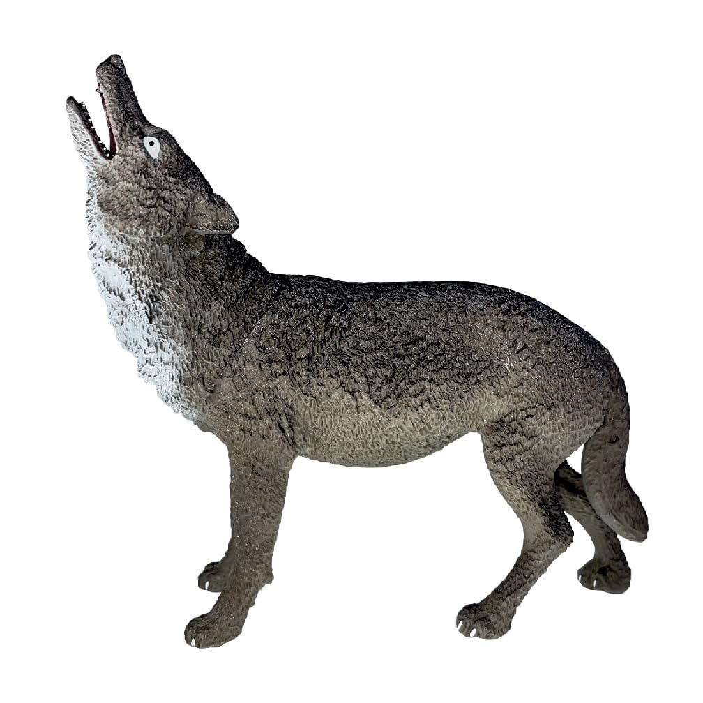 Deluxebase Wolf Toy Replica Figure. Large Realistic Animal Figure for Kids