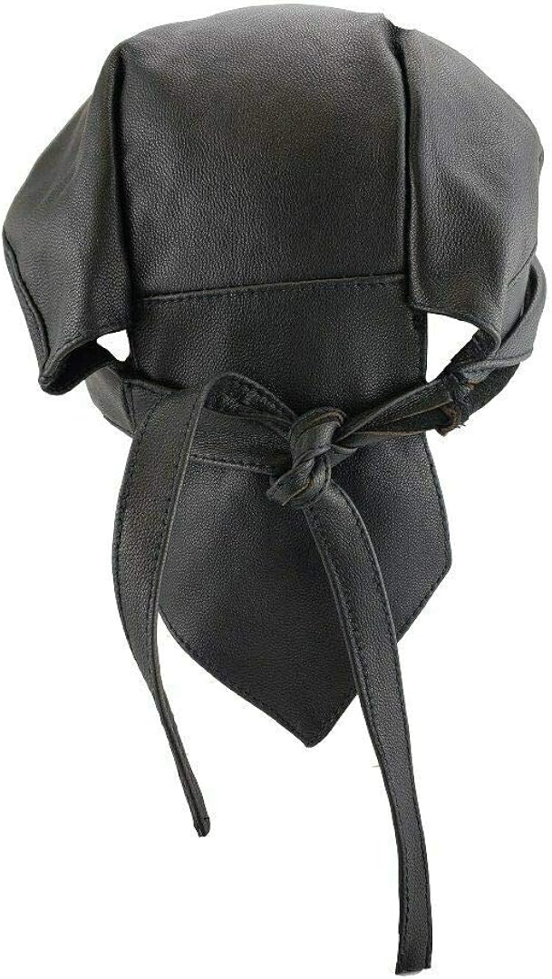 Highway Leather Head Wrap, Skull Cap, Biker Cap, DuRag 100 Natural