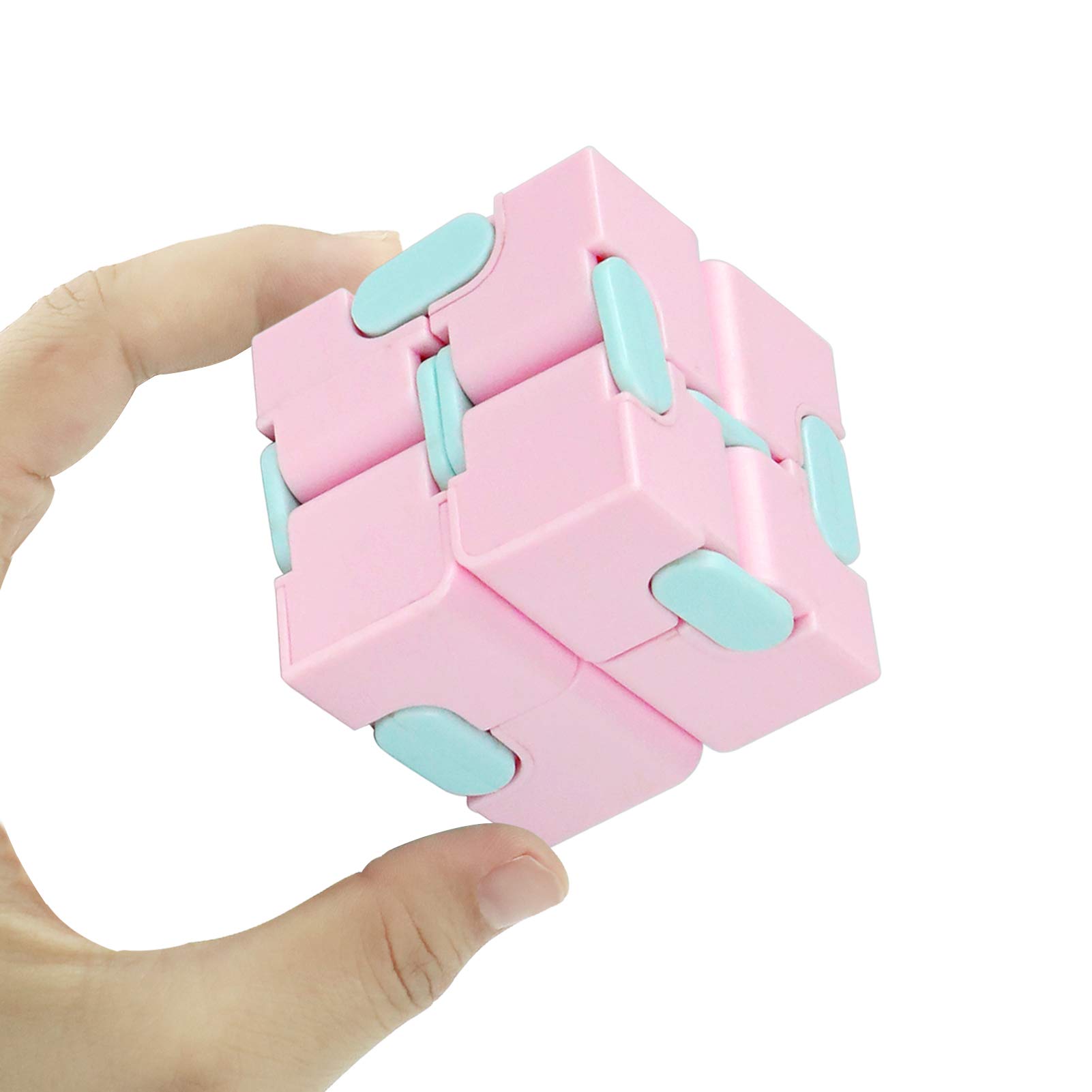 Infinity Cube Fidget Toy Stress Relief for Adults and Kids , Fidget Toy Cute Puzzle Flip Cube for Anxiety Relief and Killing Time… (Pink) — image 1