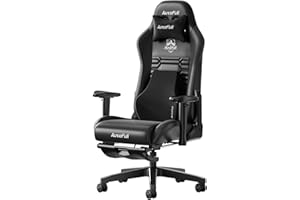 AutoFull C3 Gaming Chair, Racing Style Gaming Chair with Ergonomic Lumbar Support,Adjustable High Back PU Leather PC Chair with Footrest,Black