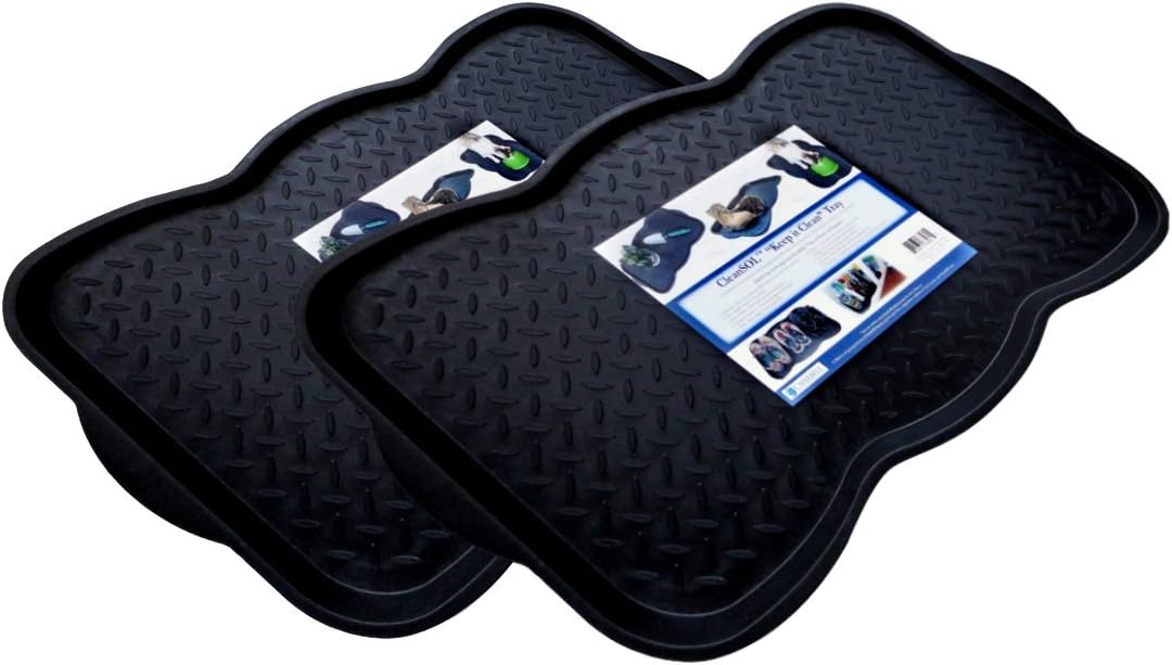 Two (2) Boot and Shoe Trays with New Anti-Skid Pads. Keep Floors & Shelves Clean from Water, Slush, Snow and Drips. Contain Spills from Pet Bowls, Shoes, Plants (2)