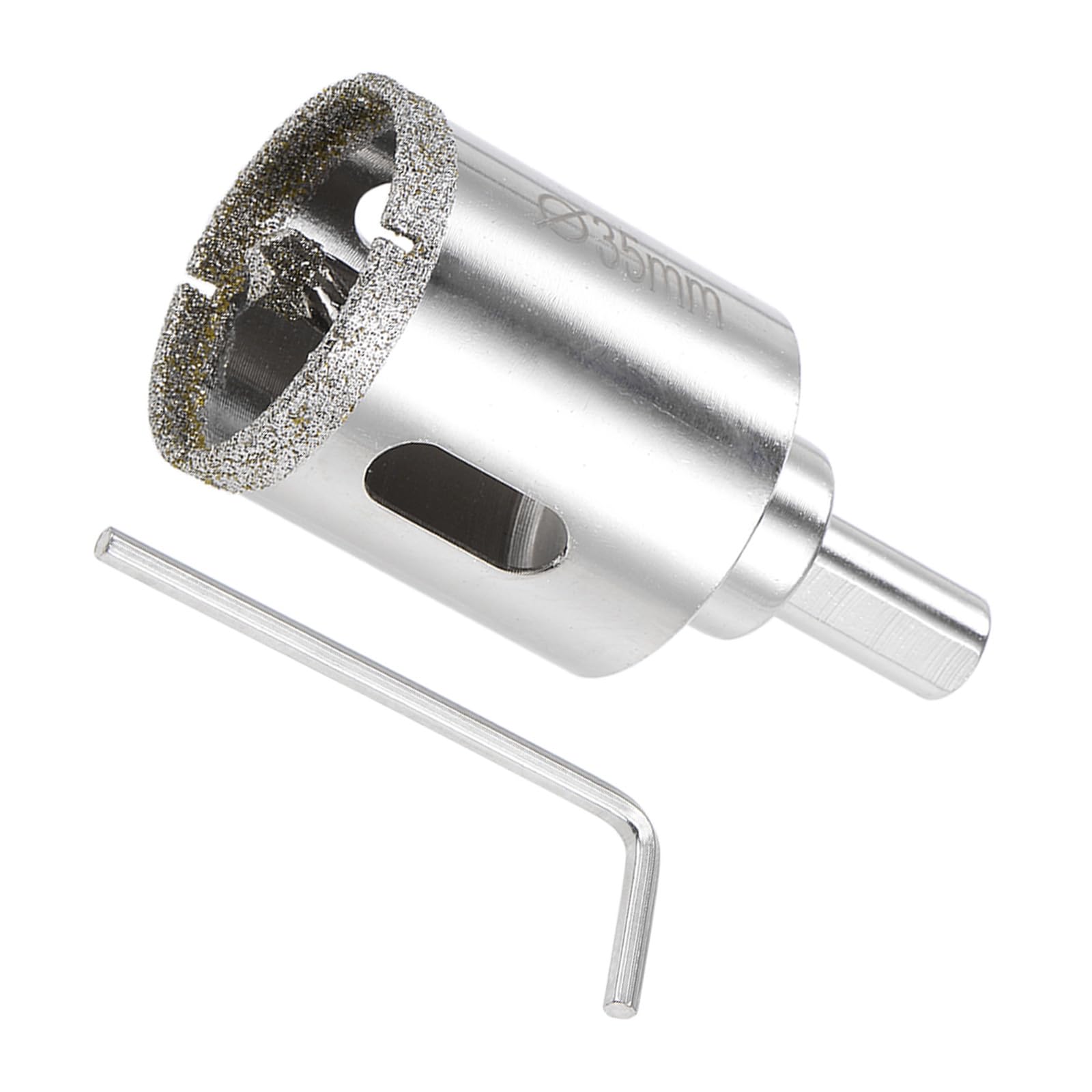 CoCud Diamond Hole Saws Drill Bits, 35mm / 1-3/8" Drilling Diameter, White Zinc Plated with Center Guide Drill Bit - (Applications: for Glass Ceramic Tiles Marble Stone)