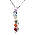 MISTBEE 925 Sterling Silver Chakra Necklace Tree of Life Pendant Chakra Necklaces Healing Crystals Pendant Jewelry Gifts for Women