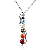 MISTBEE 925 Sterling Silver Chakra Necklace Tree of Life Pendant Chakra Necklaces Healing Crystals Pendant Jewelry Gifts for Women