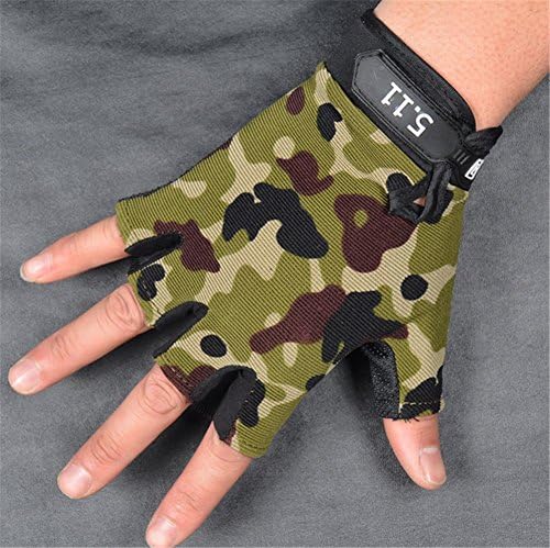 Lucky Beth Men Sunscreen Anti-Slip Outdoor Cycling Gloves Sports Breathable Half Finger Gloves