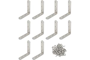 Pxyelec L Brace Set Stainless Steel 2.5mm Thicker Brace Corner Steel Joint Right Angle Bracket Fastener,Corner,Wooden Furnitu
