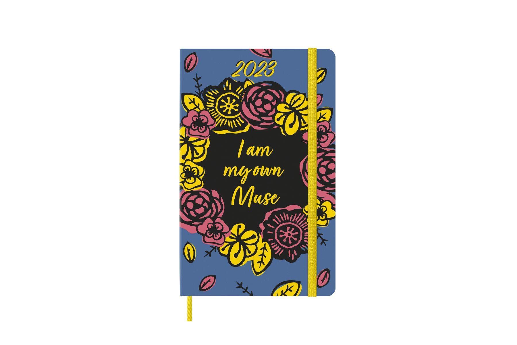 Moleskine Weekly Planner 2023, 12-Month Monthly Diary, Limited Edition Frida Kahlo, Weekly Planner With Hard Cover and Elastic Closure, Large Size 13 x 21 cm, Colour Blue