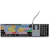 KB Covers Avid Media Composer Keyboard for Windows PC, Backlit, USB-C | Color-Coded Video Editing Shortcut Keys, Aluminum, Full-Size US Layout, Includes USB-A Adapter, for Film Editors