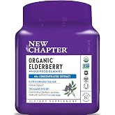 New Chapter USDA Organic Elderberry Gummies for Adults, 60 Count | 64x Concentrated Elderberry, Whole-Food Gummies for Adults and Kids 2+, Vegan and Non-GMO