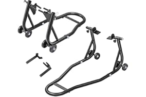 CIRONBOW Motocycle Stand, 800lbs Motorcycle Stand Lift Front Rear Combination, Front Wheel Fork Stand, Rear U+L Fork Swingarm Spool Stand, Fits Most Yamaha Honda Kawasaki Suzuki Ducati BMW(BLACK)