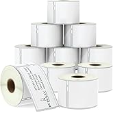 BETCKEY - Compatible DYMO 30323 (2-1/8" x 4") Shipping/Name Badge Labels, Perforated, Compatible with DYMO Labelwriter 450, 4XL, NOT Fit 550 & 5XL [10 Rolls/2400 Labels]