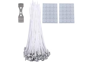 KIMAIRY Candle Wicks 100% Natural Cotton, Braid Candle Wick Pre Waxed Non-Smoke Braided Wicks Beeswax Candles Wicks for Candle Making DIY (20CM(8inch) Mother' Day+Easter Candle Decor