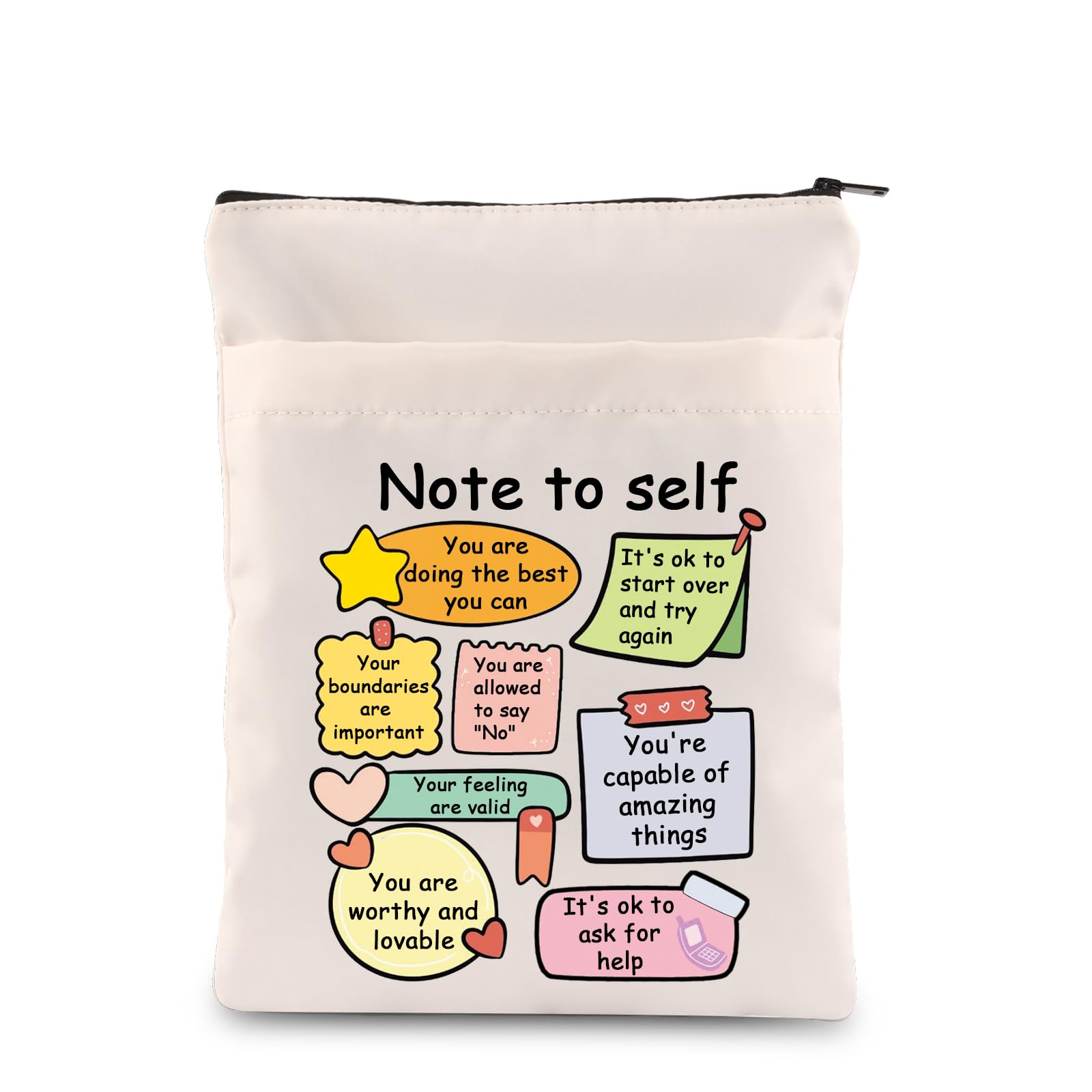 School Counselor Note to self Book Sleeve Mental Health Book Cover Self Awareness Gift School Psychologist Gift (Note-B)