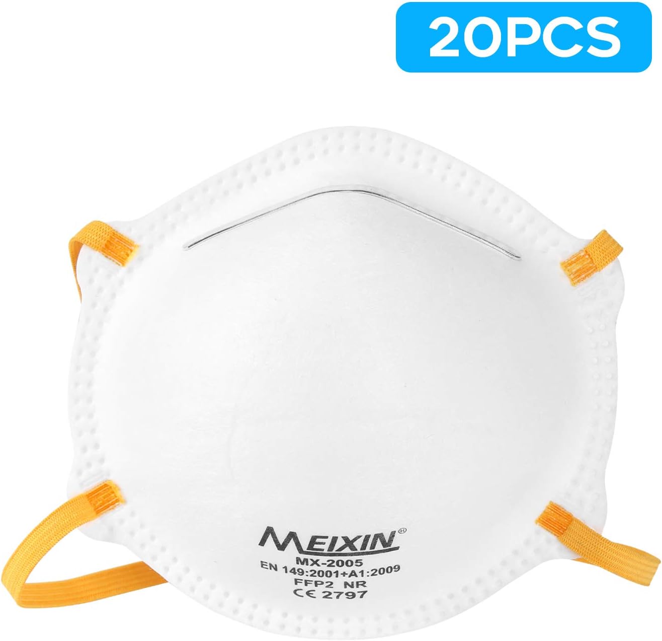 Baugger 20pcs FFP2 Cup Type 3-layer Ma-sks Dustproof Breathable Face Ma-sk Multifunctional Non-woven Ma-sk without Breathing Valve