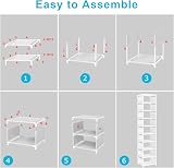 esonstyle 10 Tier Metal Shoe Rack White Vertical Organizer 66.4in tall view 6
