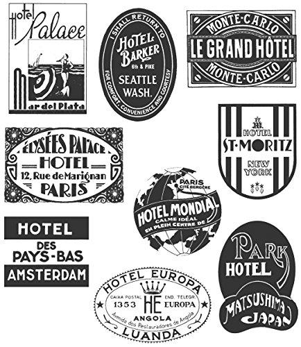 Stampers Anonymous Tim Holtz Large Cling Rubber Stamp Set, Travel Labels
