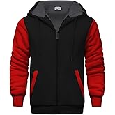 JACKETOWN Mens Fleece Hoodies Winter Zip Up Fleece Jacket Sherpa Fleece Lined Warm Thick Jacket Coat