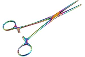 OdontoMed2011 Multi Color Rainbow Pean Hemostat Forceps 8" Straight Pliers Stainless Steel Multi Color Rainbow Color Hemostat