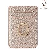 ACRSIKR Card Holder for Back of Phone with Ring Stand, RFID Blocking Cell Phone Credit Wallet Pocket Stick on iPhone