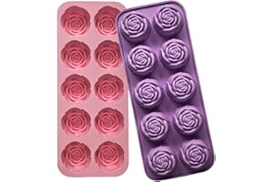 2 Pcs Rose Silicone Mold - 20 Cavity Rose Chocolate Mold, Silicone Roses Molds for Chocolate, Candy, Ice Cube, Jello, Jelly, 