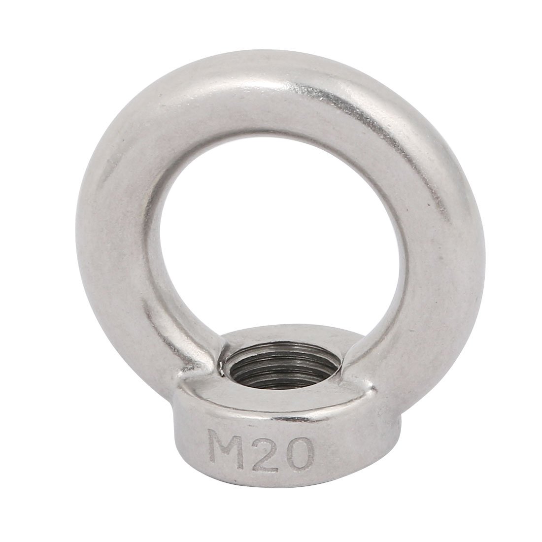Sourcingmap Lifting Eye Nut M20 Female Thread 304 Stainless Steel Round Shape for Rope Fitting Pack of 1