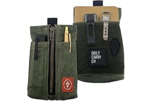 DAILYCARRYCO. EDC Canvas Pouch, Pocket Organizer, Mighty Pouch for Men, EDC Bags with Velcro, Small Tool Pouch, Utility Pouch for Multitools, Waxed Compact Organizer