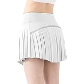 QooNoo Girls Skorts Tennis Skirts for Girls Pleated Athletic Skirt with Pockets Toddler High Waist Cheer Skirt Built-in Short