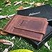 Money Clip, Front Pocket Wallet, Leather RFID Blocking Strong Magnet thin Wallet (one size,Khaki (Id Window Crazy Horse Leather))