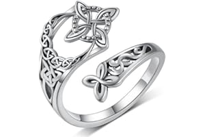 GAUEIOUR Celtic Trinity Ring, Witch Return-Knot Original Celtic Open Adjustable Promise Protection Ring, Fashion Timeless Sym