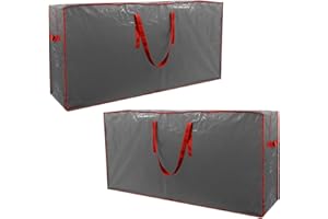 WLFLASH TREE STORAGE BAG 2-pack Christmas Tree Storage Bag Fits Up to 7.5 Ft Tall Disassembled Tree 45 X 15 X 20 INCH Holiday Tree Storages Waterproof Material Protects Dust Container Handles Sleek Zipper