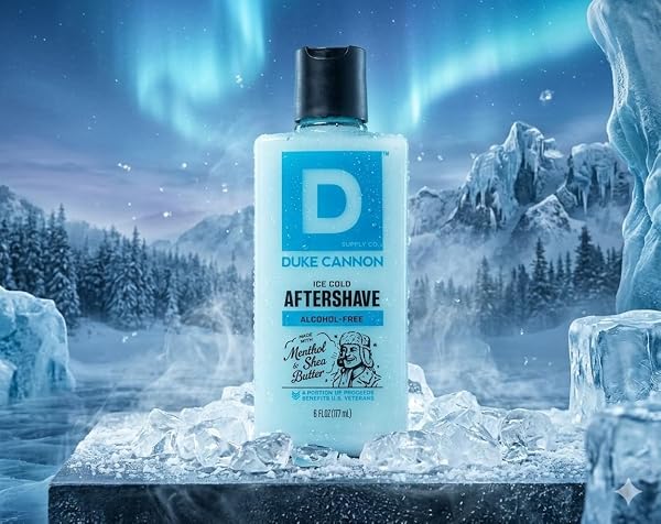 DUKE CANNON ICE COLD COOLING AFTER SHAVE BALM FOR MEN – 6 FL OZ – ALCOHOL-FREE POST-SHAVE BALM FOR MEN – MADE WITH MENTHOL & SHEA BUTTER