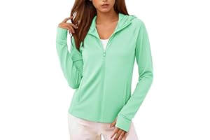 Sun Protection Clothing Women UPF 50+ Quick Dry Lightweight Hoodies Long Sleeve Zip Up Jackets Sun Tunic Blouses with Pockets