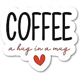 Coffee A Hug In A Mug - Funny Quotes Magnets Car Refrigerator Metal Sign Magnetic Vinyl 5