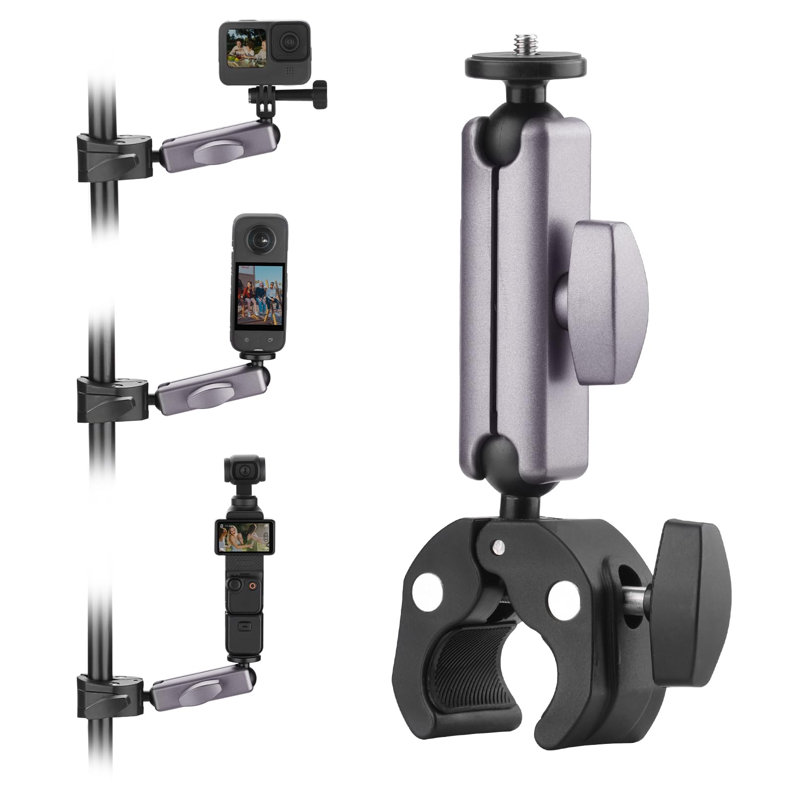 Photo 1 of BRDRC Pocket 3 Camera Bike Mount Clamp Motorcycle Handle Holder Aluminum for Insta360 X5 X4 X3 Ace Pro Go 3S, for DJI Osmo Pocket 3 2 Mobile 7P Action 5 Pro 4 3, for GoPro Max Hero Mini Accessories