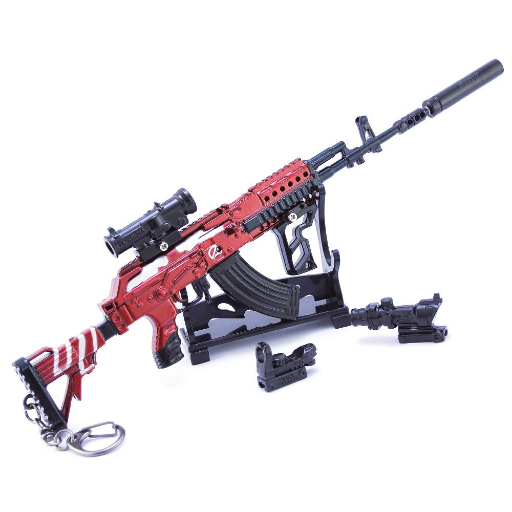 DJIEYU 1/4 Scale Army Military Miniature Mini M762 Assault Rifle Weapon Guns Metal Model Gun Figure Accessories Toy Keychain Die Cast Decoration Toys