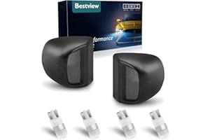 Bestview License Plate Black Housing Tag Lamp Assembly Replacement Compatible with Chevy Silverado GMC Sierra Avalanche Suburban Escalade Yukon Cadillac Step Bumper, 6500K White Bulbs Tag Light