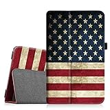 Fintie Folio Case for Samsung Galaxy Tab E 9.6 - Slim Fit Premium Vegan Leather Cover for Tab E/Tab E Nook 9.6-Inch Tablet (SM-T560/T561/T565 & SM-T567V Verizon 4G LTE Version), US Flag