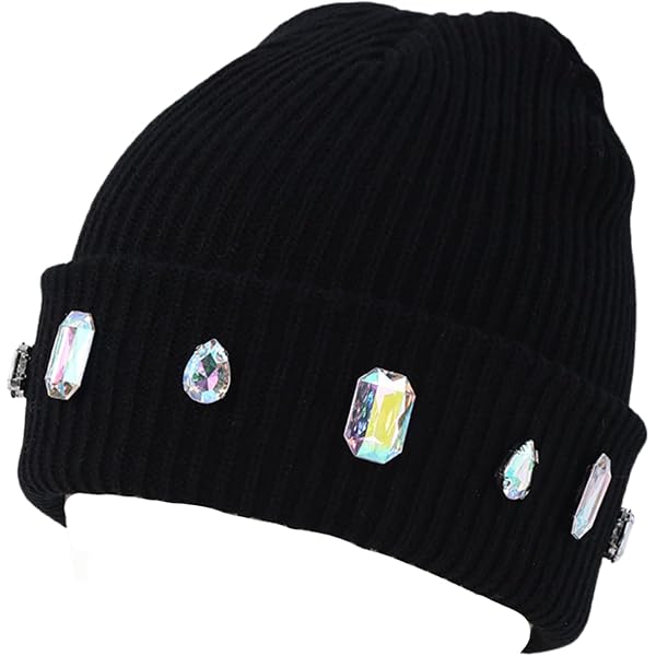 Funky Junque Bedazzled Embellished Beanie, Women display picture 1