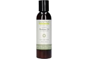 Banyan Botanicals Brahmi Oil with Coconut Base – Organic Massage Oil with Bacopa & Gotu Kola ­­– for Enhanced Focus, Calm Nervous System & Healthy Hair Growth – 4 oz Non GMO Sustainably Sourced Vegan