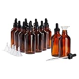 Juvale 15 Pack of 4oz Amber Glass Bottles with