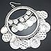 RechicGu Silver 1Pair Vintage Tribal Rare Coins Big Hoop Banjara Kuchi Belly Dance Chain Boho Gypsy Dangle Earrings,3.9