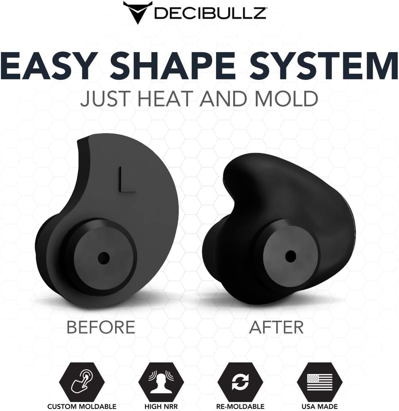Decibullz - Custom Molded Security Radio Adapters, Thermo-Fit Earpieces Designed for Clear Acoustic Tube Radios: Car Electronics