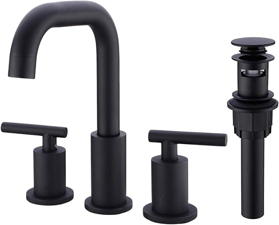 Trustmi 2 Handle High Arc 8 Inch Widespread Bathroom Sink Faucet 3