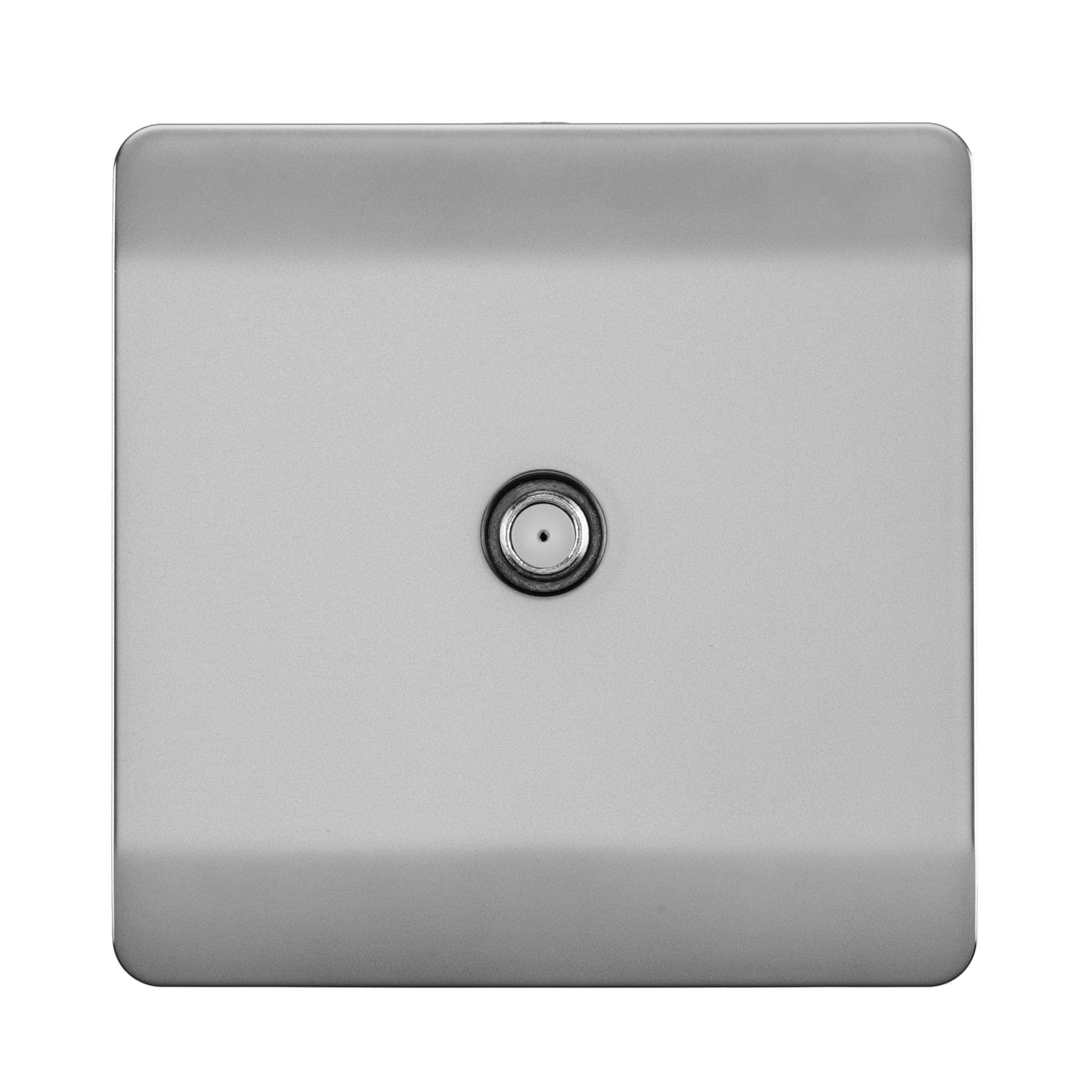 Trendi 1 Gang Artistic Modern Glossy Screwless Television Satellite Socket in Stainless Steel