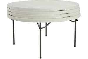 Lifetime Products 480301 Commercial Round Folding Table (4 Pack), 5', White